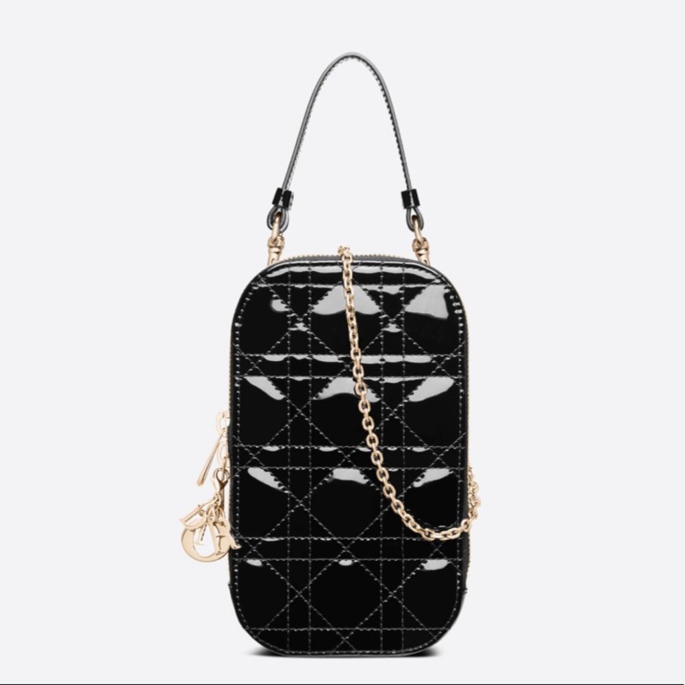 ❤️LADY DIOR PHONE HOLDER❤️
Black Patent Cannage Calfskin